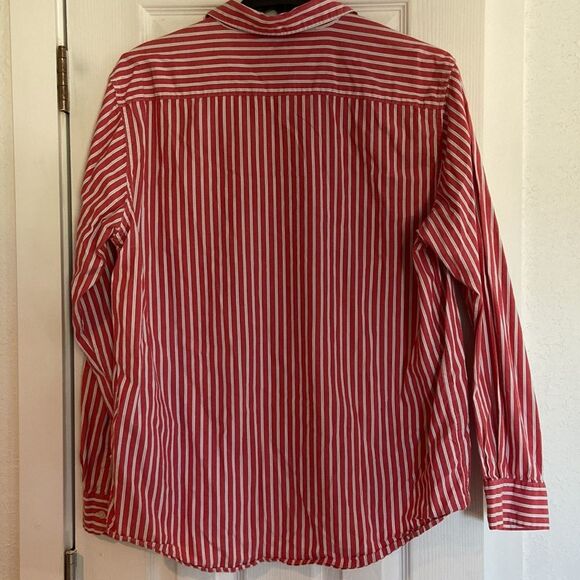 American Eagle red/wht/blue striped button down XL - Picture 6 of 7